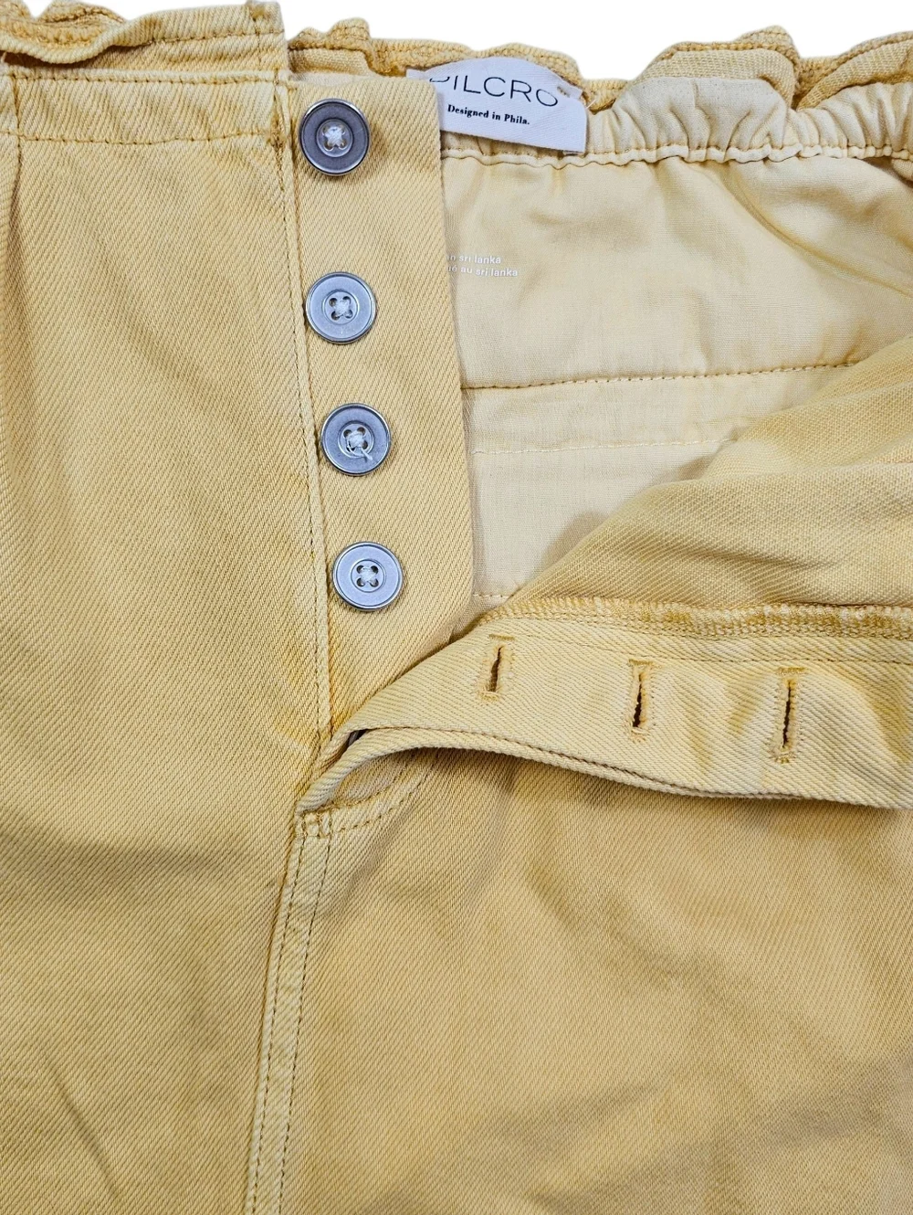 Pilcro Anthropologie Reworked Denim Skater Mini Skirt S - Picture 7 of 11